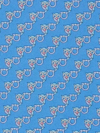 Ferragamo Men's Owl Gancio Silk Tie - Azzurro | Thumbnail 4