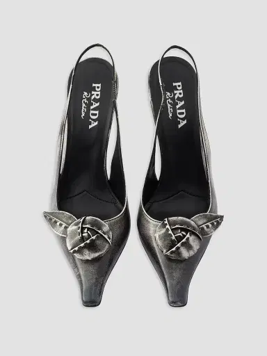 Prada Women's Leather Slingback Pumps | Thumbnail 2 Prada Women's Leather Slingback Pumps | Thumbnail 2