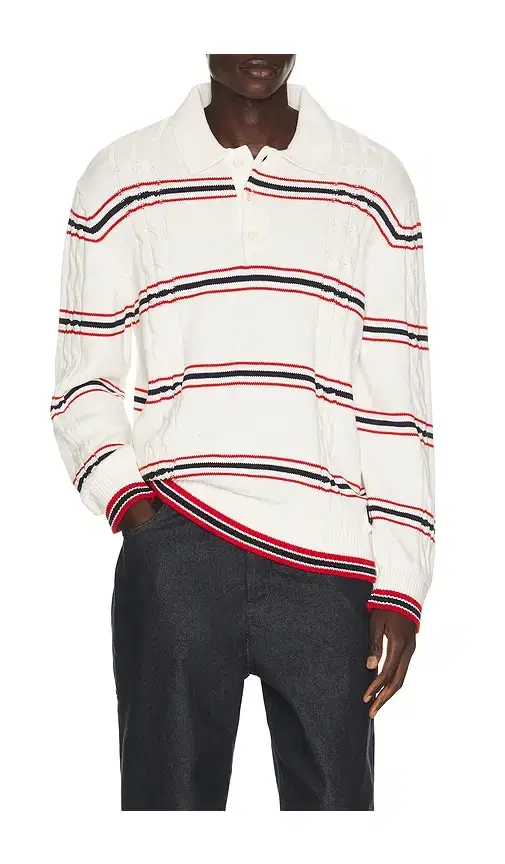 Tommy Jeans Stripe Cable Knit Polo