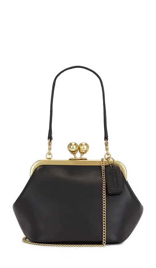 Coach Glovetanned Leather Kisslock Frame Bag