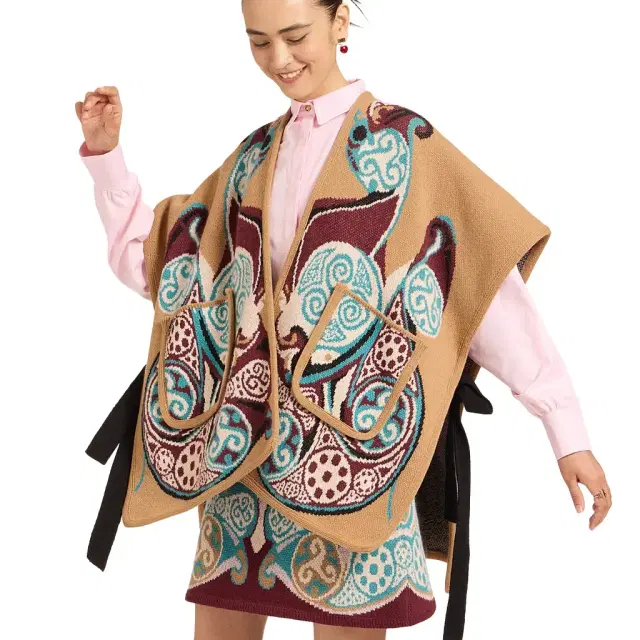 La Double J In My Power Knit Scarf Cape