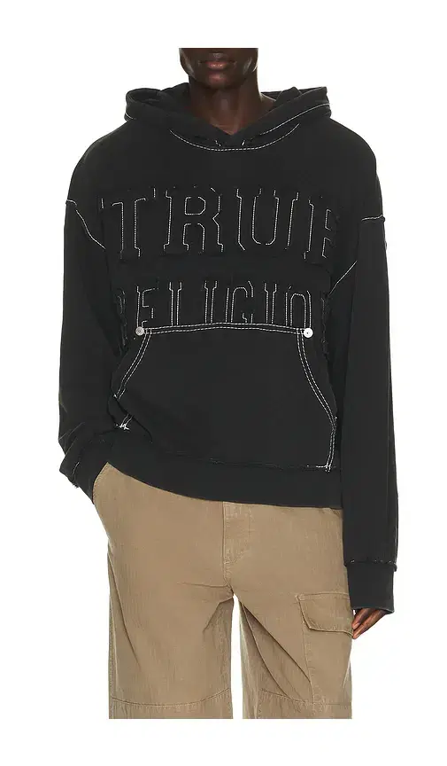 True Religion Applique Big T Boxy Hoodie