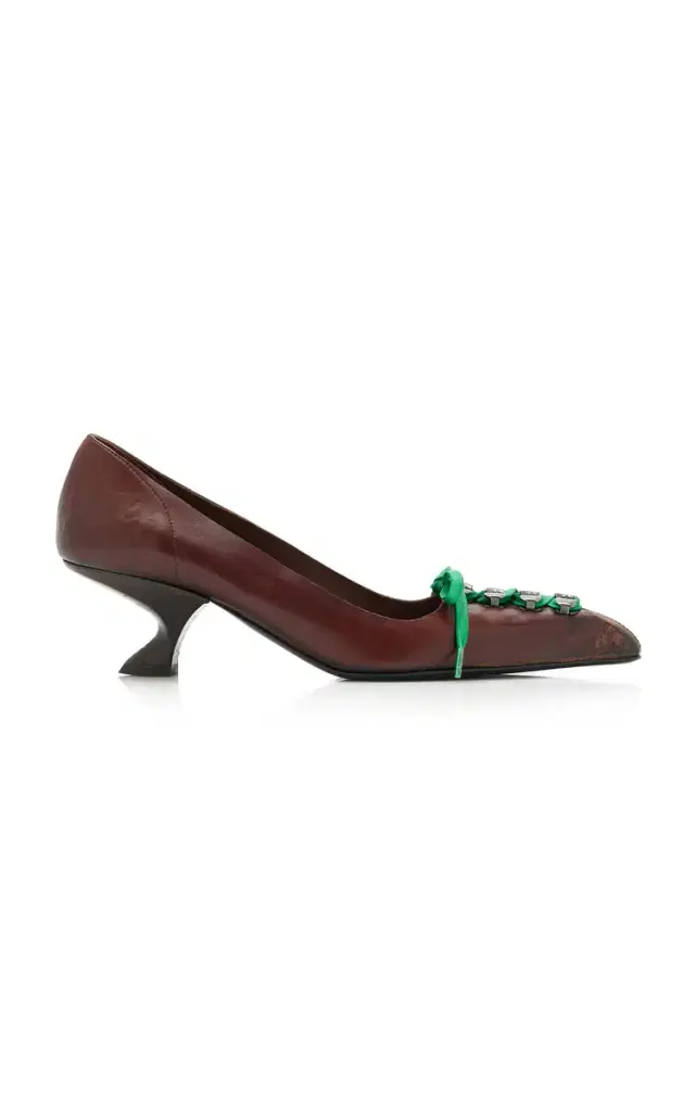 Prada Antiqued Leather Pumps
