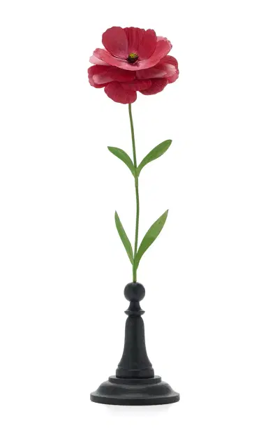 Erbavoglio Milano Carnation Handcrafted Metal Sculpture - Pink | Thumbnail 1