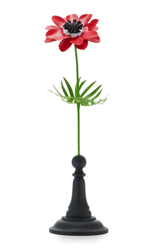 Erbavoglio Milano Anemone Handcrafted Metal Sculpture - Red