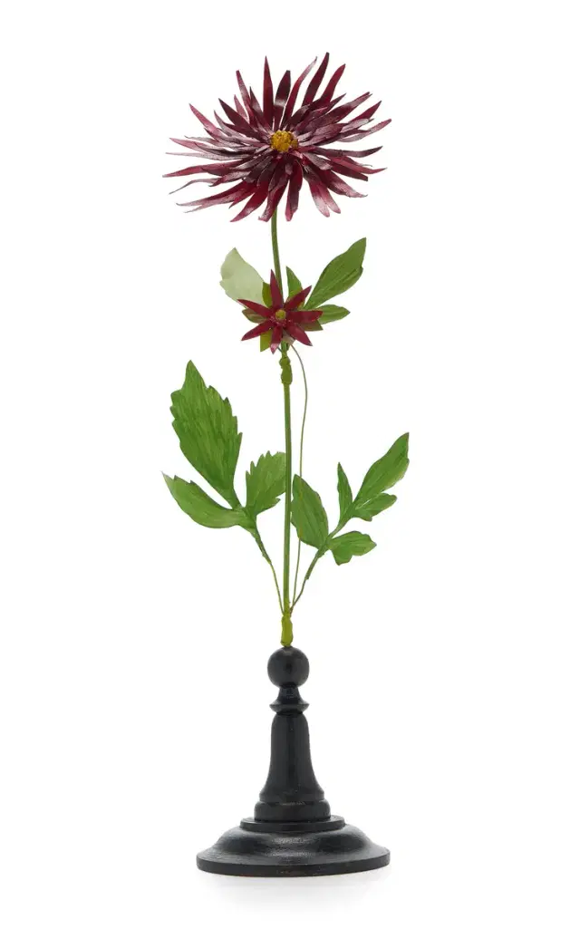 Erbavoglio Milano Dahlia Handcrafted Metal Sculpture - Burgundy