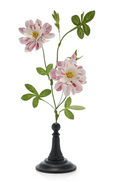 Erbavoglio Milano Double Variegated Rose Handcrafted Metal Sculpture - Multi | Thumbnail 1