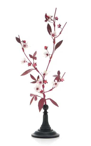 Erbavoglio Milano Cherry Branch Handcrafted Metal Sculpture - Pink | Thumbnail 1