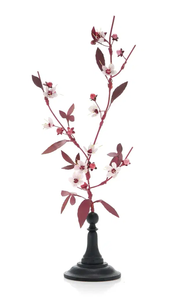 Erbavoglio Milano Cherry Branch Handcrafted Metal Sculpture - Pink