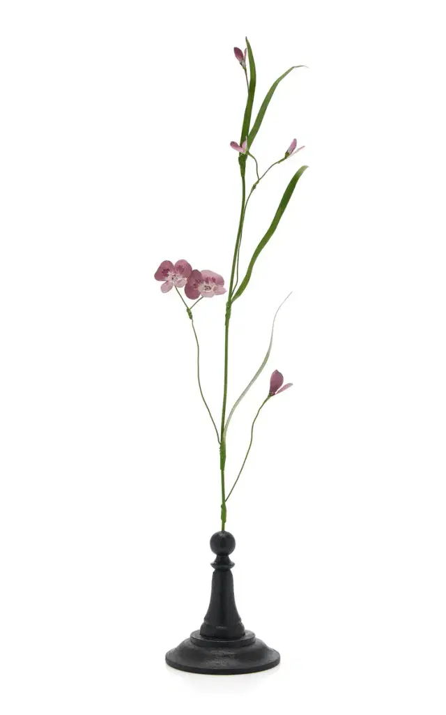 Erbavoglio Milano Pea Branch Handcrafted Metal Sculpture - Pink