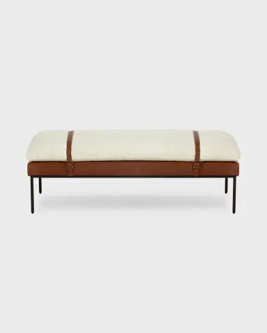 Regina Andrew Austin Leather and Boucle Bench | Thumbnail 2