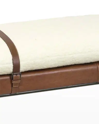Regina Andrew Austin Leather and Boucle Bench | Thumbnail 4