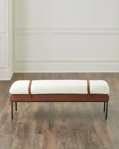 Regina Andrew Austin Leather and Boucle Bench | Thumbnail 1