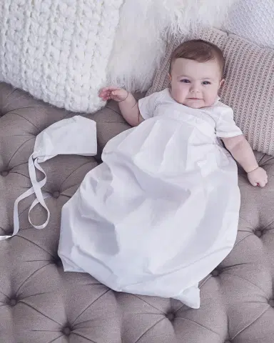 Kissy Kissy Kid's Graham Christening Button Off Gown, Size 0M-12M | Thumbnail 2