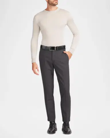 Ferragamo Men's Reversible Textured Leather Belt with Classic Buckle | Thumbnail 2