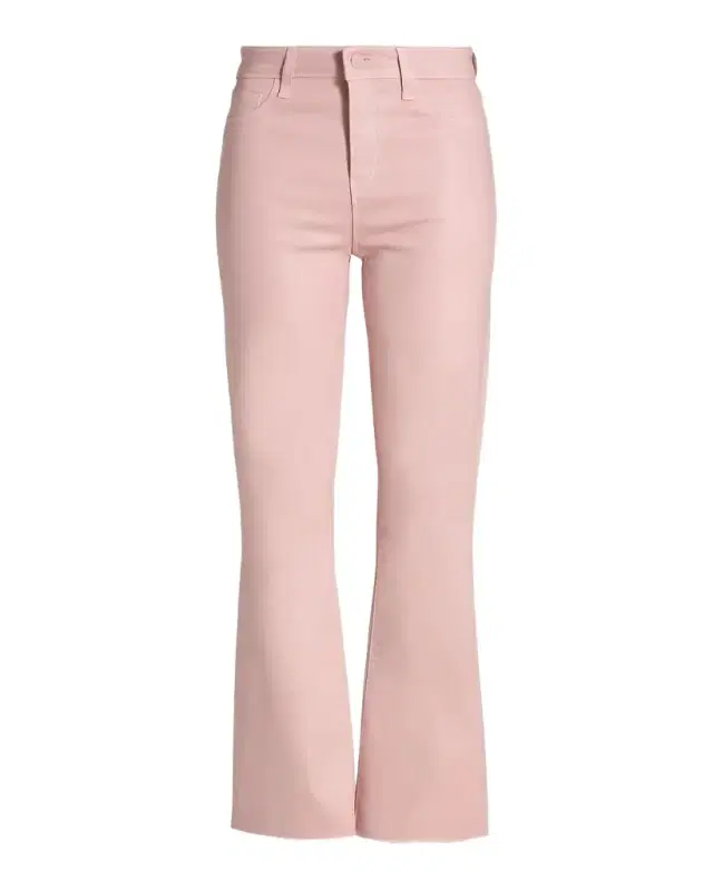 L'AGENCE Kendra High-Rise Coated Crop Flare Jeans