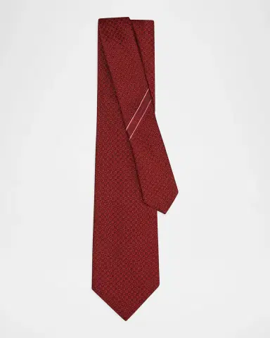 Ferragamo Men's Micro-Gancio Silk Tie | Thumbnail 2