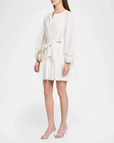 Shoshanna Andi Flounce Eyelet Mini Dress | Thumbnail 4 Shoshanna Andi Flounce Eyelet Mini Dress | Thumbnail 4