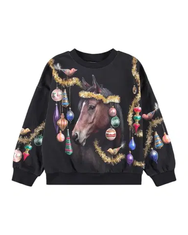 Molo Girl's Maxi Happy Holiday Cotton Sweatshirt, Size 4-6 | Thumbnail 1