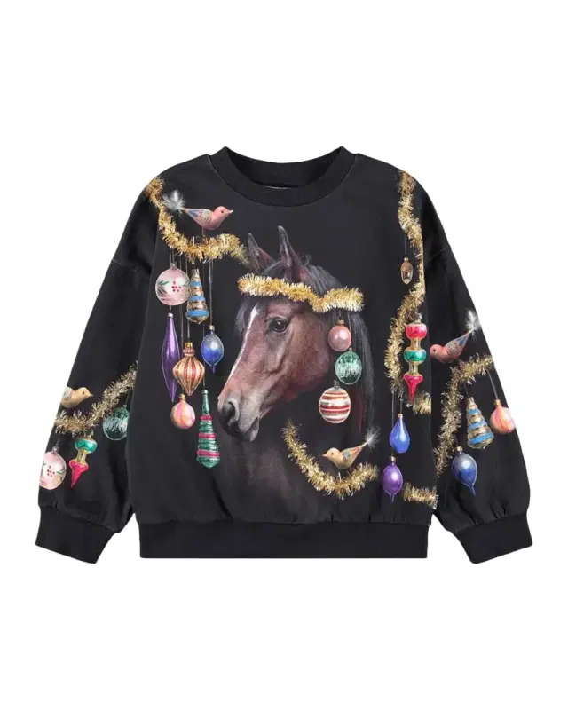 Molo Girl's Maxi Happy Holiday Cotton Sweatshirt, Size 4-6