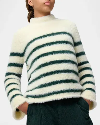 Molo Girl's Govina High-Neck Striped Sweater, Size 3-6 | Thumbnail 2
