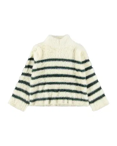 Molo Girl's Govina High-Neck Striped Sweater, Size 3-6 | Thumbnail 1