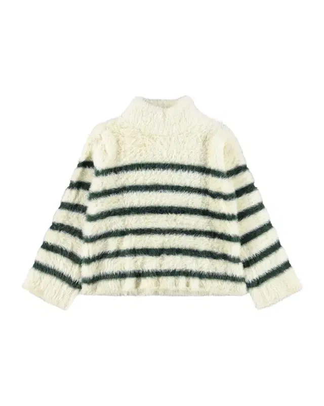 Molo Girl's Govina High-Neck Striped Sweater, Size 3-6