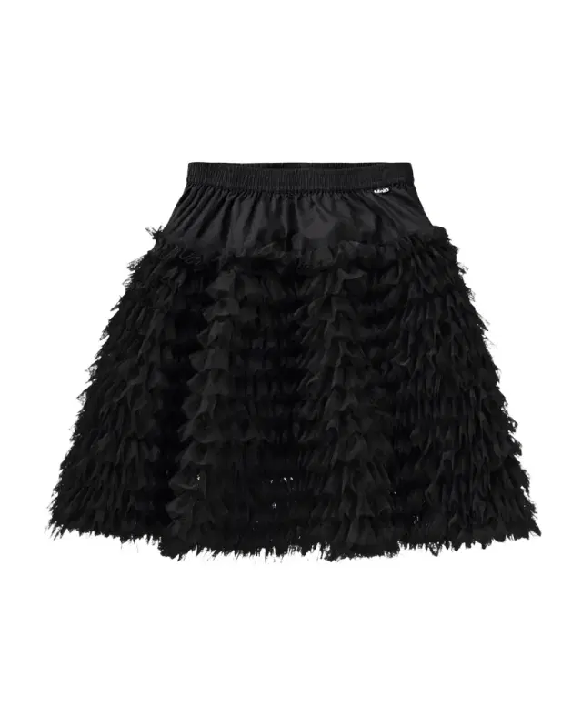 Molo Girl's Blissus Ruffled Tulle Midi Skirt, Size 3-6