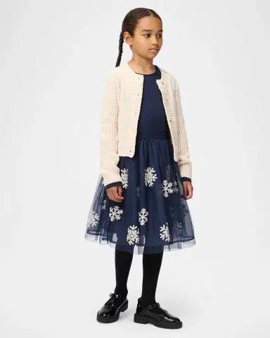 Molo Girl's Cyrus Snowflake Tulle Dress, Size 3-6 | Thumbnail 2