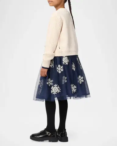 Molo Girl's Cyrus Snowflake Tulle Dress, Size 3-6 | Thumbnail 5