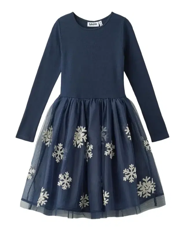 Molo Girl's Cyrus Snowflake Tulle Dress, Size 3-6