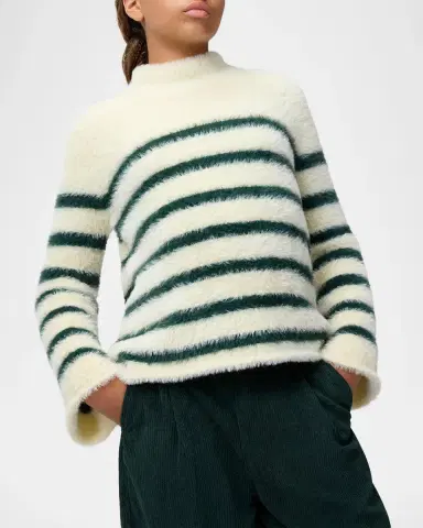 Molo Girl's Govina High-Neck Striped Sweater, Size 7-12 | Thumbnail 4
