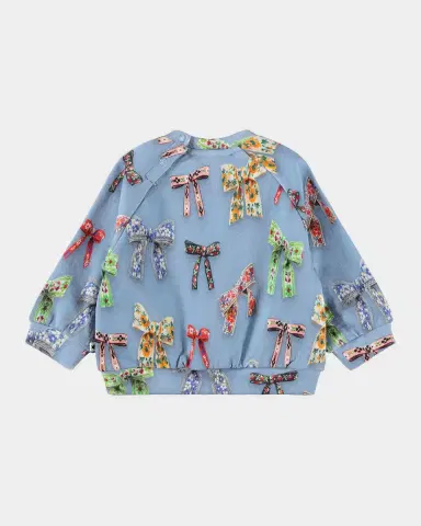 Molo Girl's Disc Mini Bows Cotton Sweatshirt, Size 6M-2 | Thumbnail 2