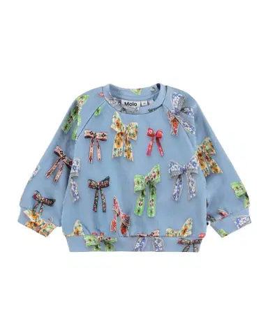 Molo Girl's Disc Mini Bows Cotton Sweatshirt, Size 6M-2 | Thumbnail 1