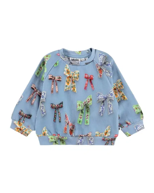 Molo Girl's Disc Mini Bows Cotton Sweatshirt, Size 6M-2