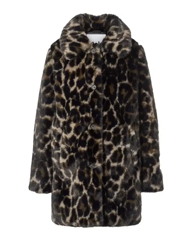 Molo Girl's Hera Leopard-Print Sherpa Jacket, Size 8-16