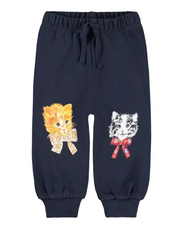 Molo Girl's Simeon Fancy Kitty Cotton Pants, Size 6M-2