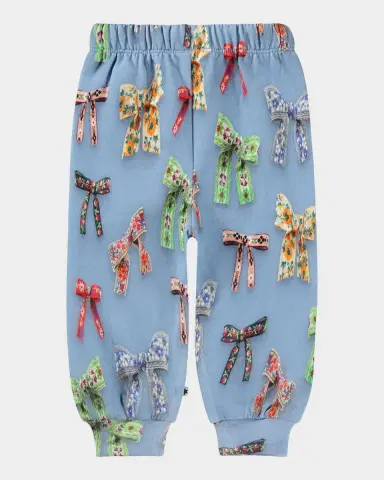 Molo Girl's Simeon Mini Bows Cotton Pants, Size 0M-4 | Thumbnail 2