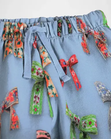 Molo Girl's Simeon Mini Bows Cotton Pants, Size 0M-4 | Thumbnail 3