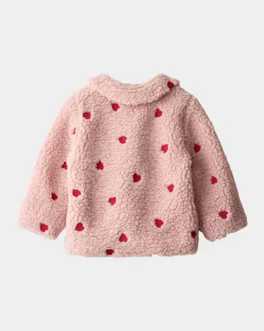 Molo Girl's Ursula Heart-Embroidered Fleece Jacket, Size 3M-3 | Thumbnail 2