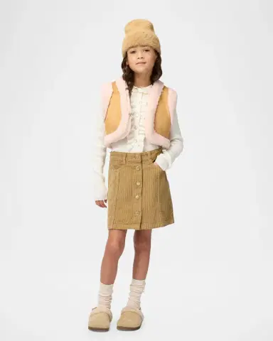 Molo Girl's Hildur Faux Shearling Vest, Size 4-5 | Thumbnail 2