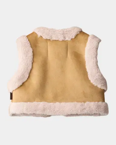 Molo Girl's Hildur Faux Shearling Vest, Size 4-5 | Thumbnail 3
