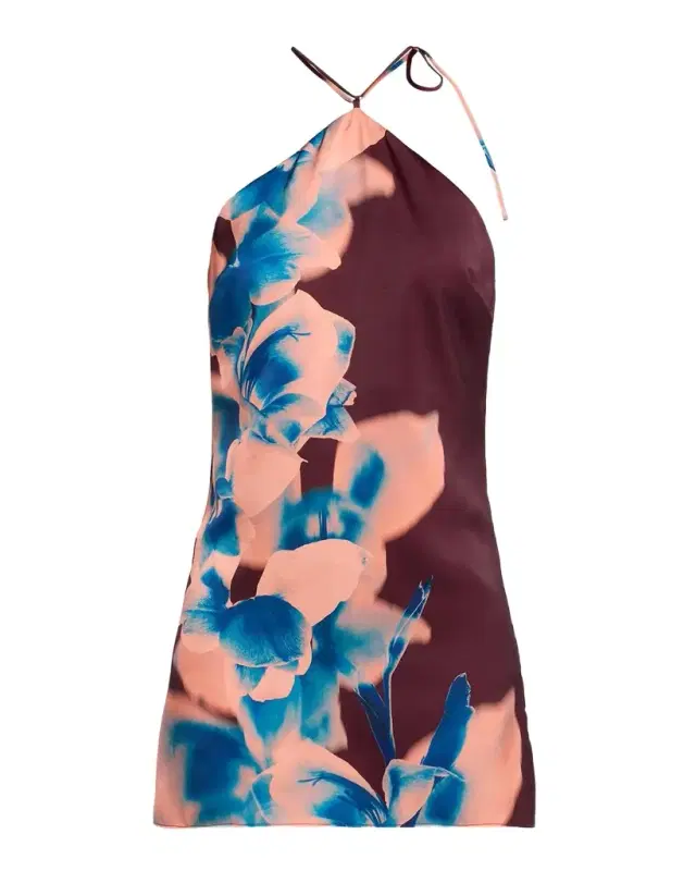 MISA Los Angeles Lenny Floral Satin Mini Dress