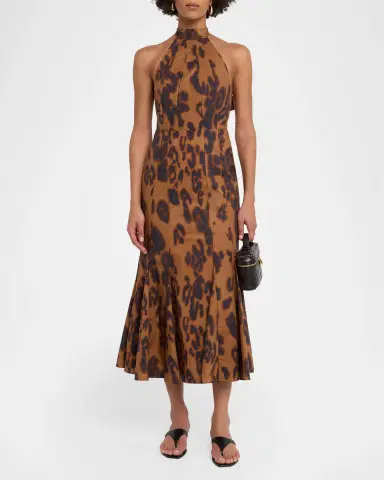 MISA Los Angeles Samara Leopard Midi Dress | Thumbnail 2