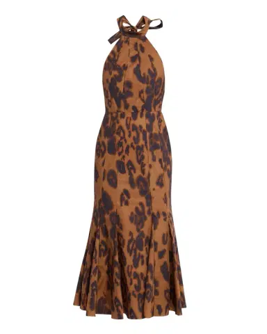 MISA Los Angeles Samara Leopard Midi Dress | Thumbnail 1