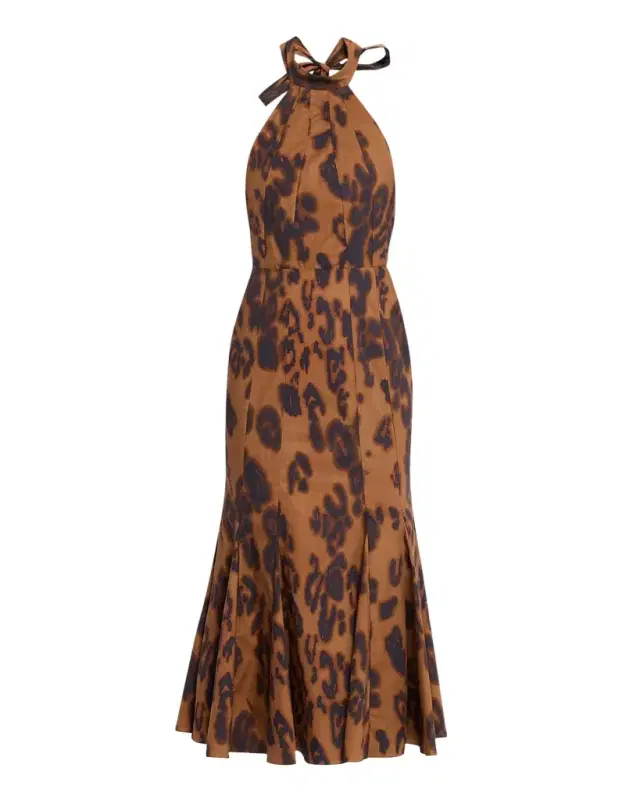MISA Los Angeles Samara Leopard Midi Dress