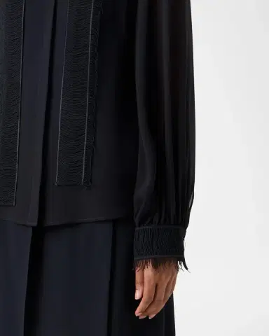Akris Silk Georgette Embroidered Scarf Blouse | Thumbnail 5