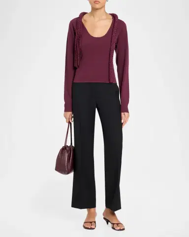 Diotima Mane Fringe Embellished Long-Sleeve Top | Thumbnail 2