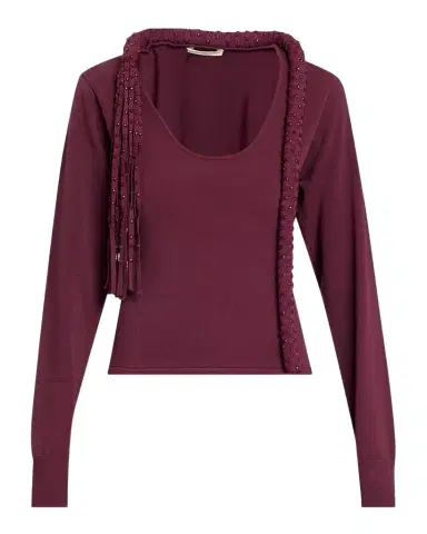 Diotima Mane Fringe Embellished Long-Sleeve Top | Thumbnail 1