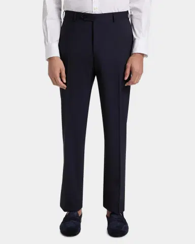 Canali Men's Wool Stretch Straight-Leg Trousers | Thumbnail 4